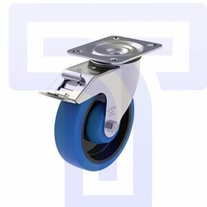 Sheet Steel Swivel Castor - Brake - 4"