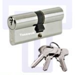 Cylinder 70mm, Yale cylinder, brass body, nickel plated
