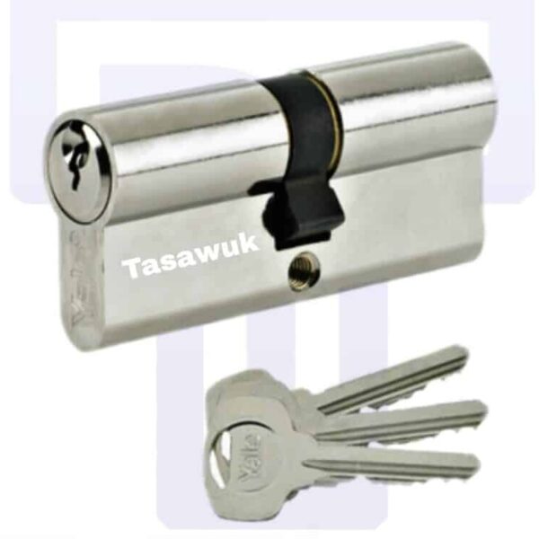 Cylinder 80mm, brass cylinder, nickel plated, door lock