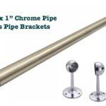 1mtr x 1" Chrome Pipe 2pcs Pipe Brackets