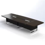 Linea Uno Curved Table W4000 x D1400 x H750mm Front View