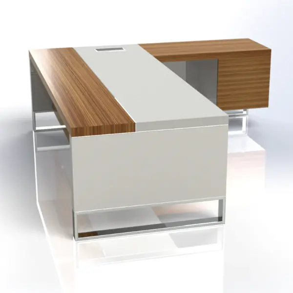 Linea Uno L-Shaped Desk with Hanging Pedestal  W2000 x D2100 x H750mm Executive Desks