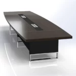 Linea Uno Curved Conference Table W4000 x D1400 x H750mm Meeting & Conference - Image 2