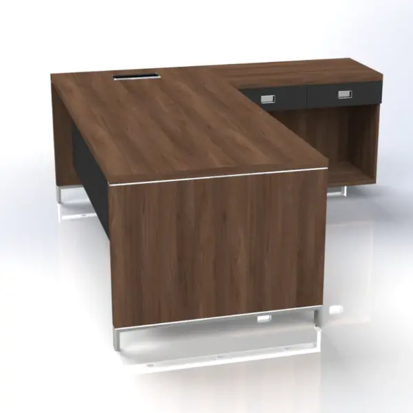 Modern Executive Desks W1800 x D1800 x H750mm with Open Shelf