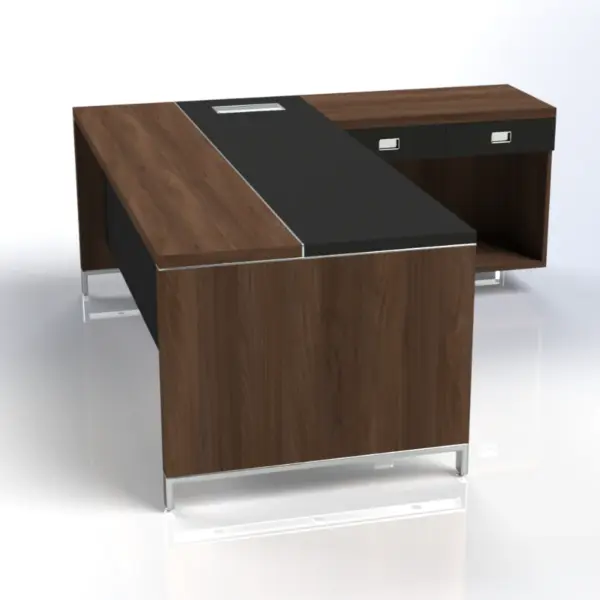 Linea Due with Open Shelf Return (Premium) W1800 x D1800 x H750mm Executive Desks