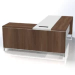 Linea Due with Open Shelf Return (Premium) W1800 x D1800 x H750mm Executive Desks - Image 2