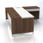 Linea Due with Open Shelf Return (Premium) W2000 x D1800 x H750mm Executive Desks - Image 3