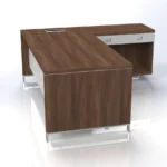 Linea Due with Open Shelf Return W1800 x D1800 x H750mm Executive Desks - Image 3