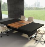 Linea Uno Curved Conference Table W4800 x D1400 x H750mm Meeting & Conference - Image 5