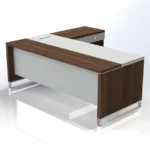 Linea Due with Open Shelf Return (Premium) W1800 x D1800 x H750mm Executive Desks - Image 4