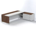Linea Due with Credenza Return (Premium) W2200 x D1800 x H750mm Executive Desks - Image 5