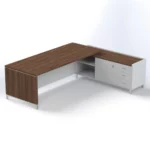 Linea Due with Credenza Return Executive Desks - Image 6