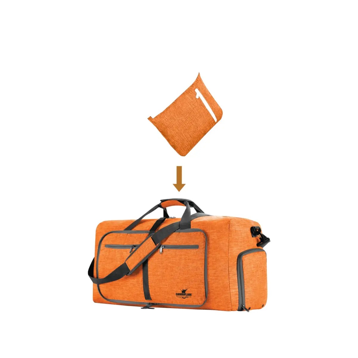 Camouflage Travel Duffle Bag orange - Image 1