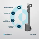 Powerology Cordless Vacuum Auto-Disposal Charging - Black - Image 3