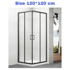 Shower Box 120*120 Black Frame Transparent Jam