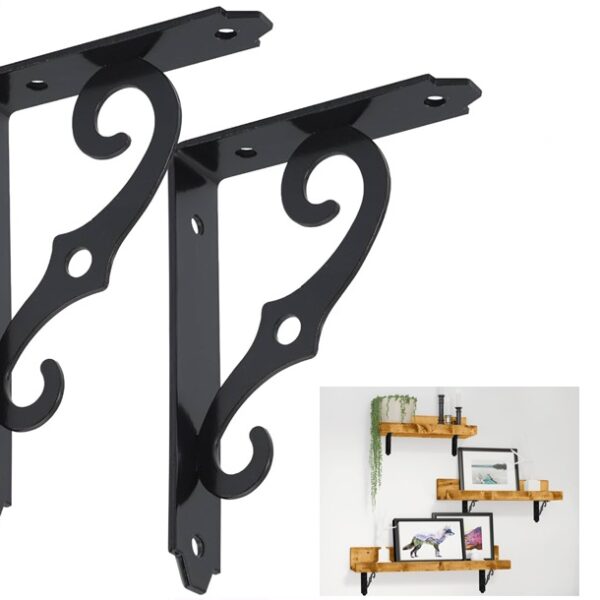 Fancy Design Shelf Bracket Set - Black 14 x 19 cm