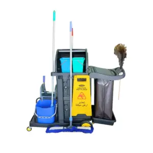 Multi Functional Cleaning Trolley Black