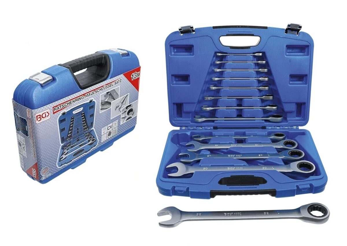 bgs spanner set5 BGS 13pcs Ratchet Combination Wrench Set - Image 1