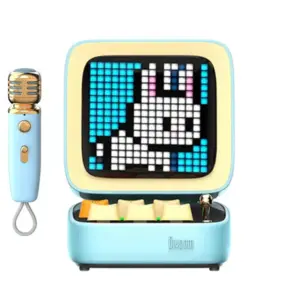 Divoom Ditoo-Mic Retro Pixel Art Portable Bluetooth Speaker With Microphone Karaoke Function Blue,Green,Pink