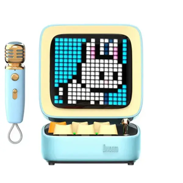 Divoom Ditoo-Mic Retro Pixel Art Portable Bluetooth Speaker With Microphone Karaoke Function Blue,Green,Pink