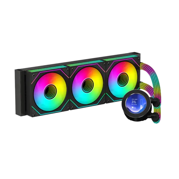 GAMEON - KRAKEN N360 LCD Display Liquid CPU Cooler 360mm With ARGB Tube - Black