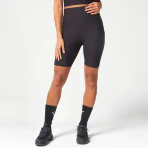 Code Ribbed Biker Shorts - Black S,M