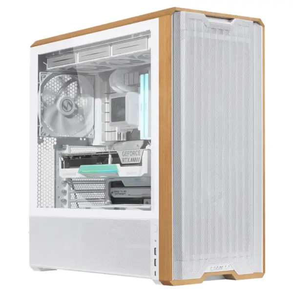 LIAN LI Lancool 217 Mid Tower ATX Gaming Case, White (5 Fans Included)