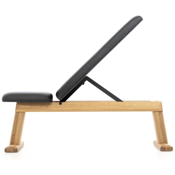 WeightBench bench, Oak, black natural leather