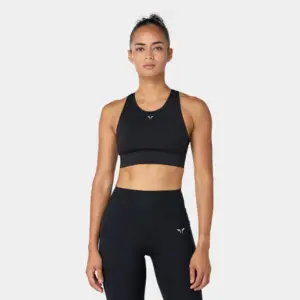High Coverage Racer Back Bra - Black XS,S,M,L,XL