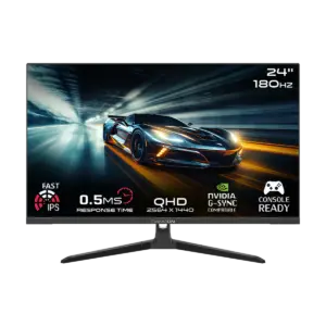 GAMEON GOAE24QHD180IPS Pro Series 24” QHD 180HZ, MPRT 0.5ms, HDMI 2.1, Fast IPS Gaming Monitor (Supports PS5) - Black