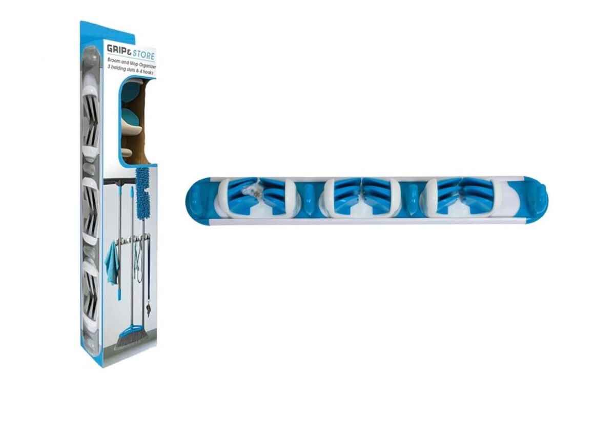 broom holder Grip & Store 3 Position Broom Holder - Image 1
