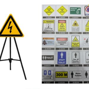 Custom Safety Signage Printing on 3-Leg Metal Stand - 13