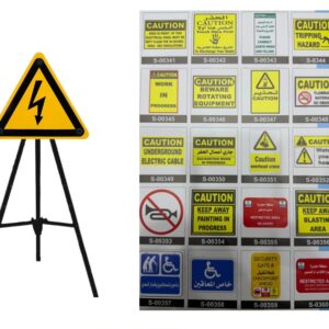 Custom Safety Signage Printing on 3-Leg Metal Stand - 16