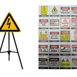 Custom Safety Signage Printing on 3-Leg Metal Stand - 8
