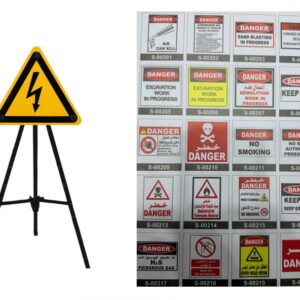 Custom Safety Signage Printing on 3-Leg Metal Stand - 9