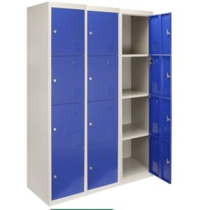 12 Door Metal Employees Locker - Gray/Blue