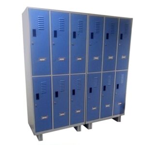 12 Door Metal Employees Locker - Gray/Blue