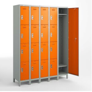 17 Door Metal Locker - Gray / Orange