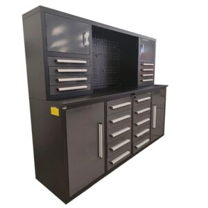 Customised Metal Workstation with Drawers & Cabinets
