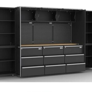 338 cm Black Powder Coated Workstation