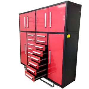 Black Red Customised Tool Cabinet with Drawers