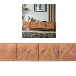 Customised Wooden 4 Door Media Unit