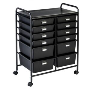 HoneyCanDo 12-Drawer Rolling Storage and Craft Cart Organizer