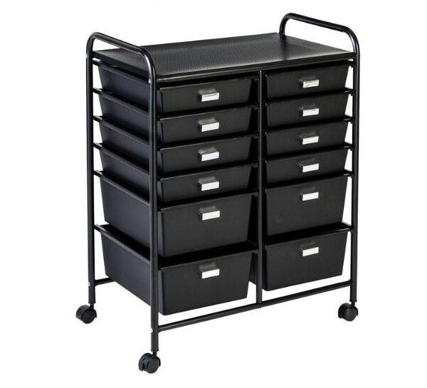 HoneyCanDo 12-Drawer Rolling Storage and Craft Cart Organizer