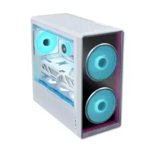 LIAN LI Lancool 217 INF Mid Tower ATX Gaming Case - White (3 Fans Included)