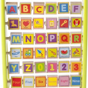 Fat Brain Toys Alpha-Abacus - Wooden Alphabet & Number Learning Toy for Kids 2+