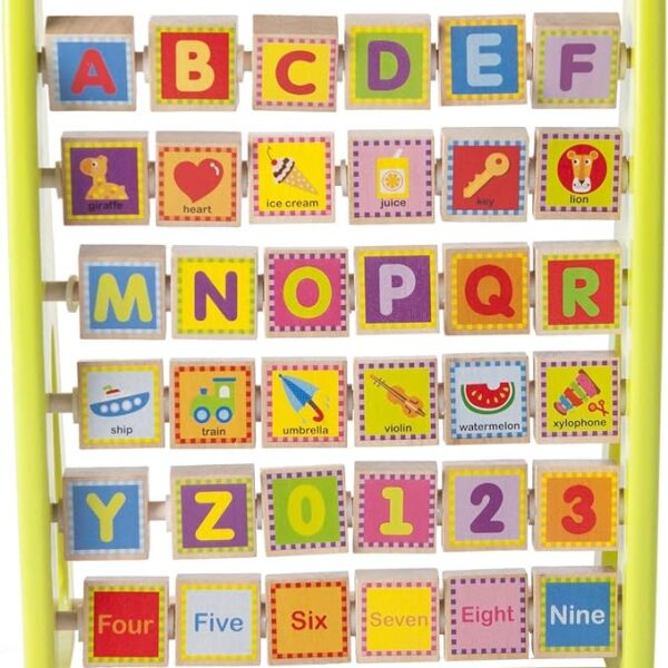 Fat Brain Toys Alpha-Abacus - Wooden Alphabet & Number Learning Toy for Kids 2+