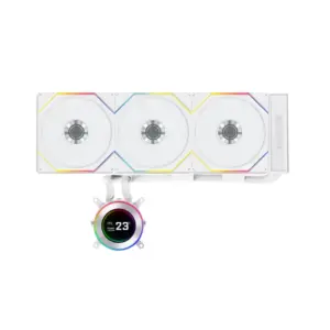 LIAN LI Hydro-Shift II LCD-C 360TL Liquid CPU Cooler with TL Wireless Fans, 2.1" IPS LCD Screen - White