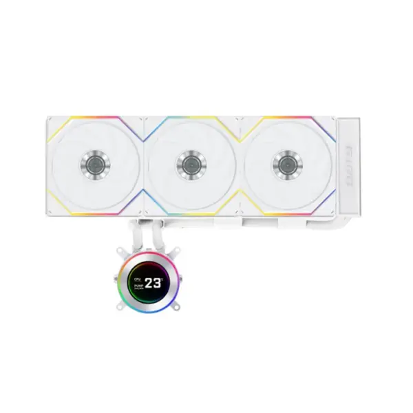 LIAN LI Hydro-Shift II LCD-C 360TL Liquid CPU Cooler with TL Wireless Fans, 2.1" IPS LCD Screen - White