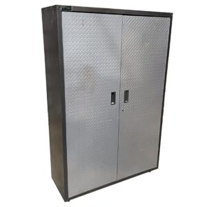 Heavy Duty 120cm Warehouse Cabinet with Chequered Door - Black/Gray